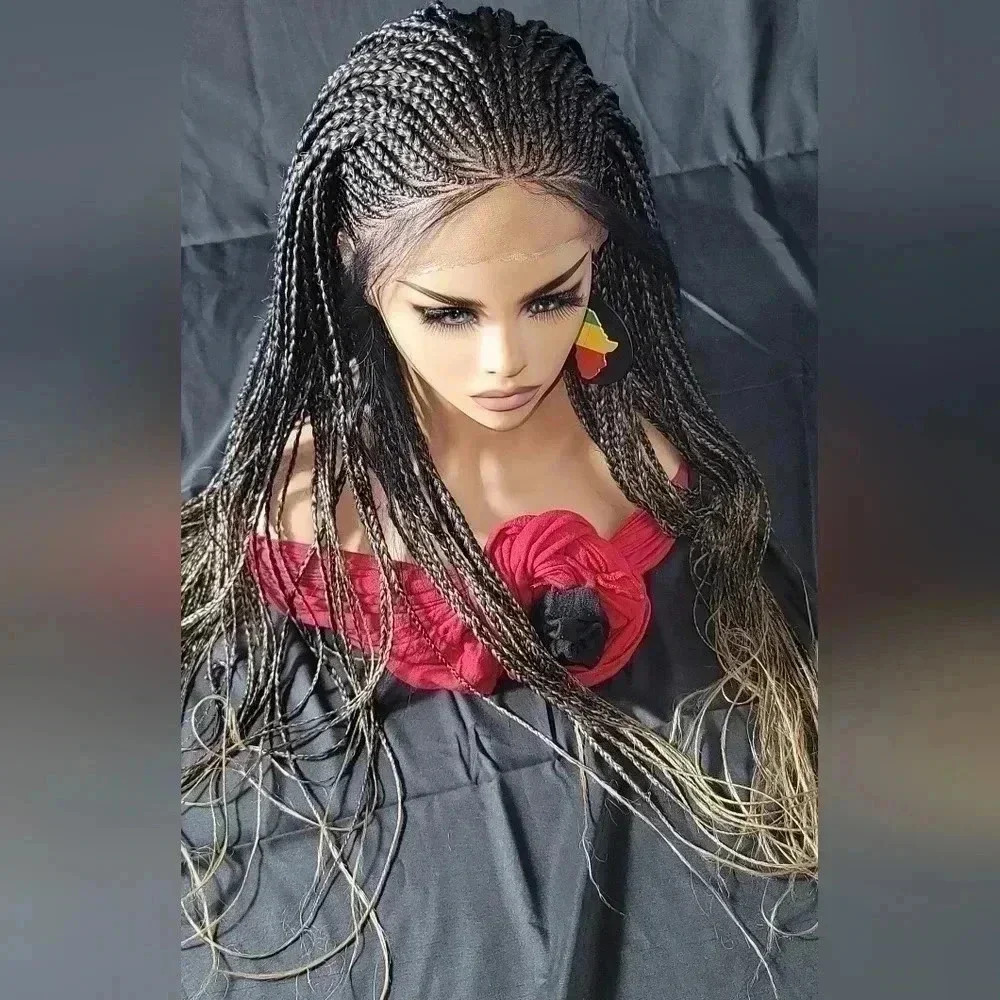 .Beautiful Braided lace wig, short wig ombre wigs, afro wig, 100% handmade NWT - Picture 8 of 16